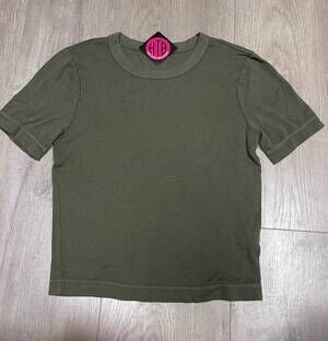 NEW CROWN JEWEL women's luxx cropped crew neck short sleeve tee in olive